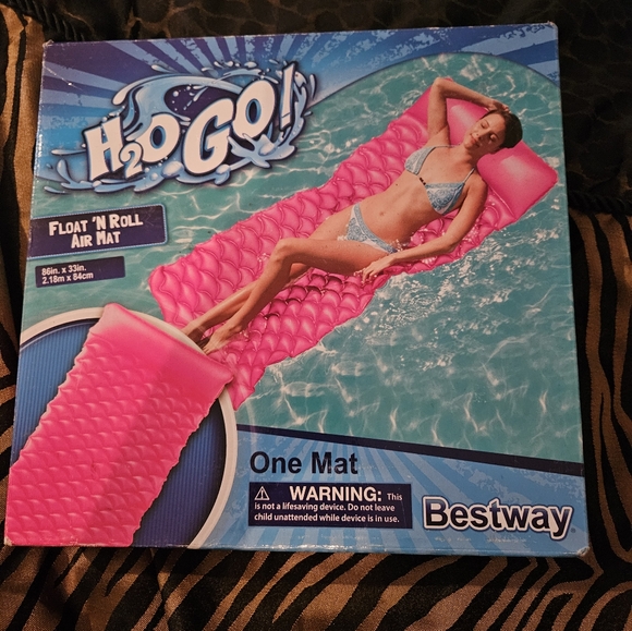 Brand New Intex Inflatable Pink Tote-N-Float Wave Mat, 90" x 34 - Picture 3 of 4